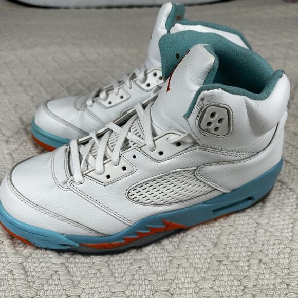 Air Jordan 5 Retro Light Aqua Men’s Size 10 Miami dolphins - Picture 1 of 10